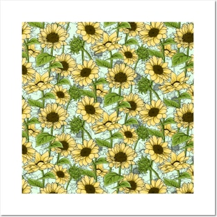 Sunflowers Pattern Posters and Art